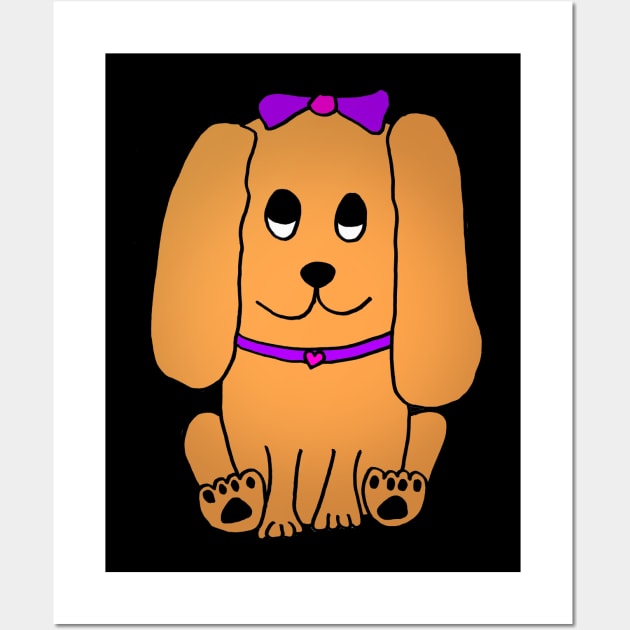 Doggie with bow Gift Idea Cocker Spaniel Wall Art by Littlelimehead